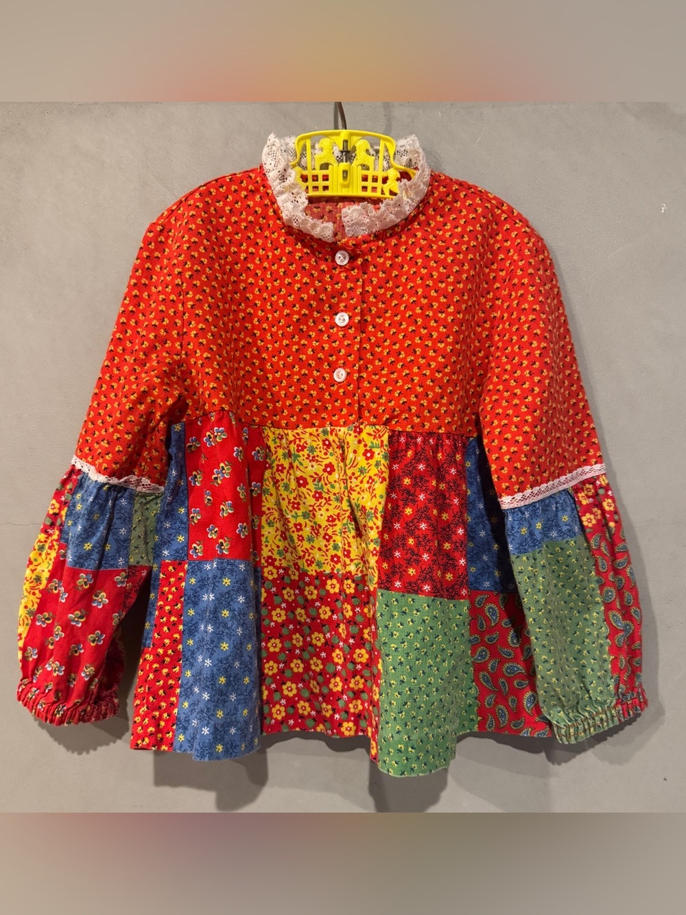 Vintage Her Majesty floral patchwork tunic dress size 4 toddler cotton